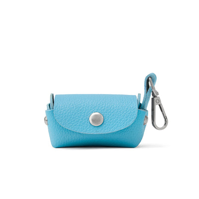 Sky Blue PAWPAW Dog Leather Poo Bag Holder