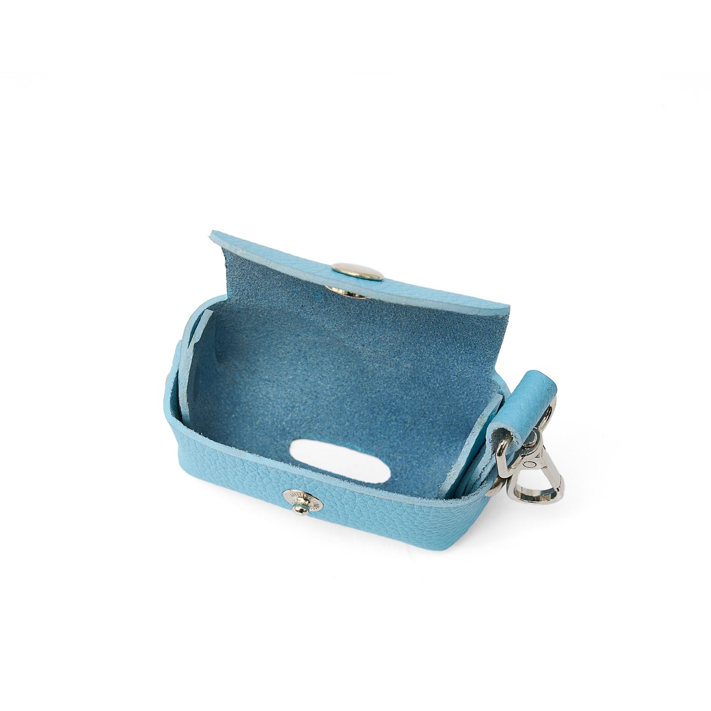 Sky Blue PAWPAW Dog Leather Poo Bag Holder