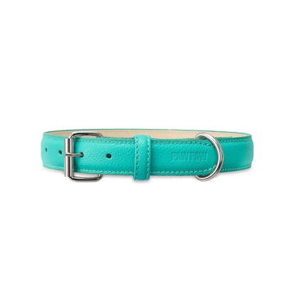 Teal PAWPAW Dog Leather Collar