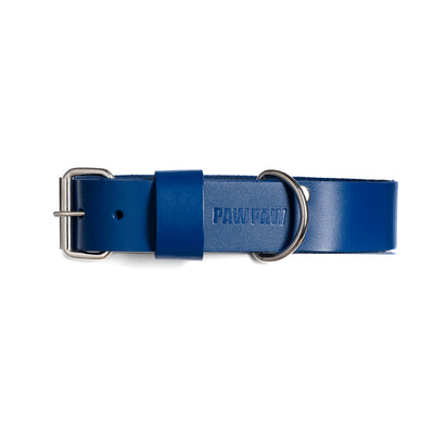 Blue PAWPAW Dog Leather Collar