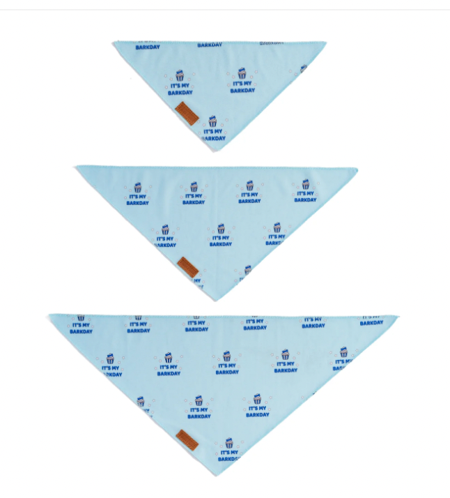 “It's My Barkday” Blue PAWPAW Dog Bandana