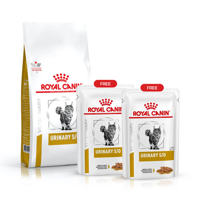 Urinary S/O Adult Cat Food Bundle (Dry 7kg + 2 Wet (Loaf) 85g FREE)