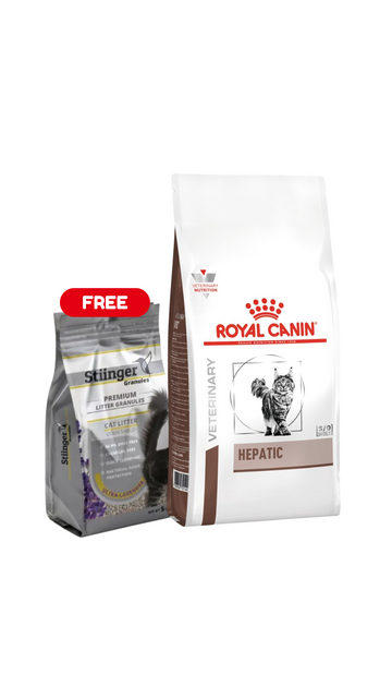 Hepatic Cat 4kg + FREE Stiinger Premium Litter 4kg