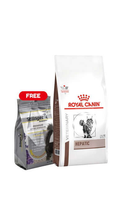 Hepatic 4Kg Royal Canin All Breeds Adult Cat Food + FREE Stiinger Premium Litter 4Kg