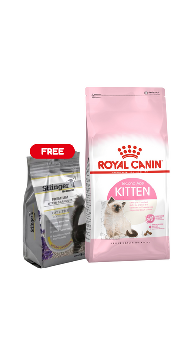 Kitten Second Age 4Kg or 10Kg Royal Canin Cat Food + FREE Stiinger Premium Litter 4Kg