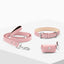 Light Pink PAWPAW Dog Collar + Leash + Poo Bag Holder Set