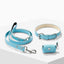 Sky Blue PAWPAW Dog Collar + Leash + Poo Bag Holder Set