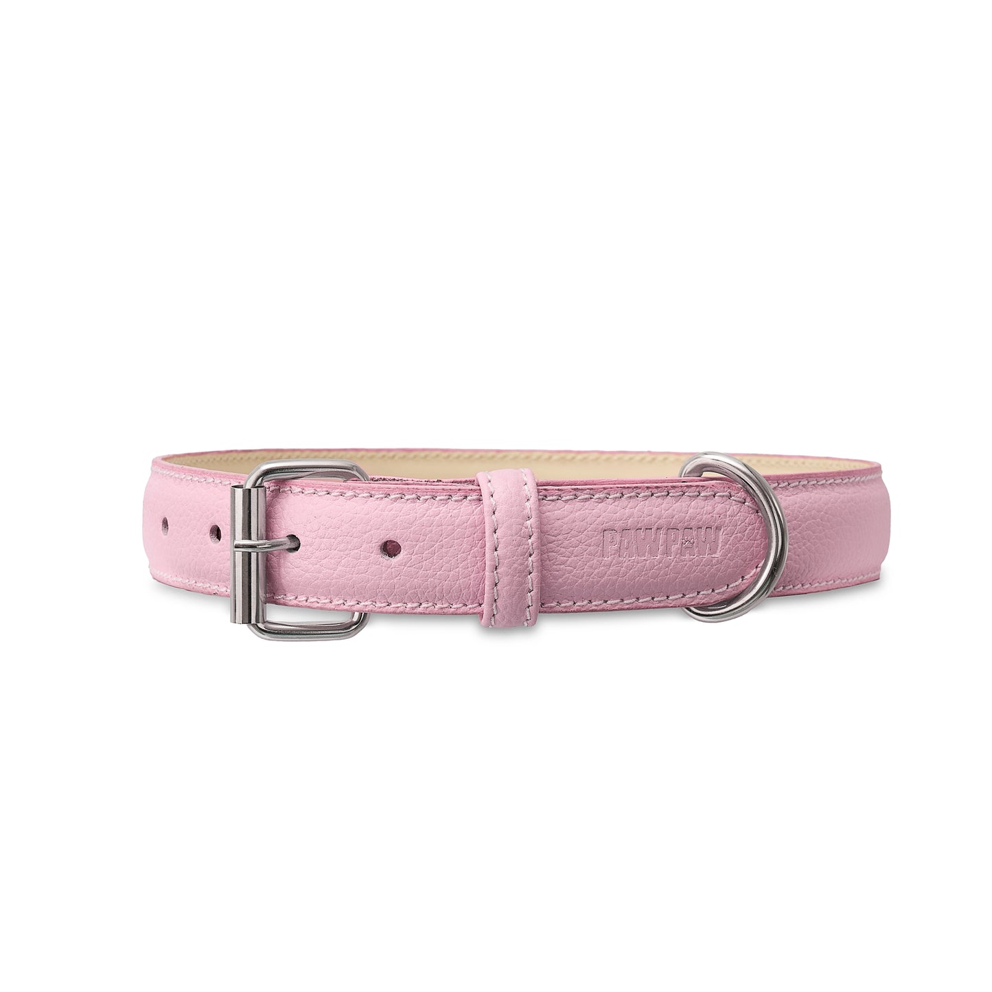Light Pink PAWPAW Dog Leather Collar