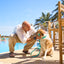 Teal PAWPAW Dog Collar + Leash + Poo Bag Holder Set