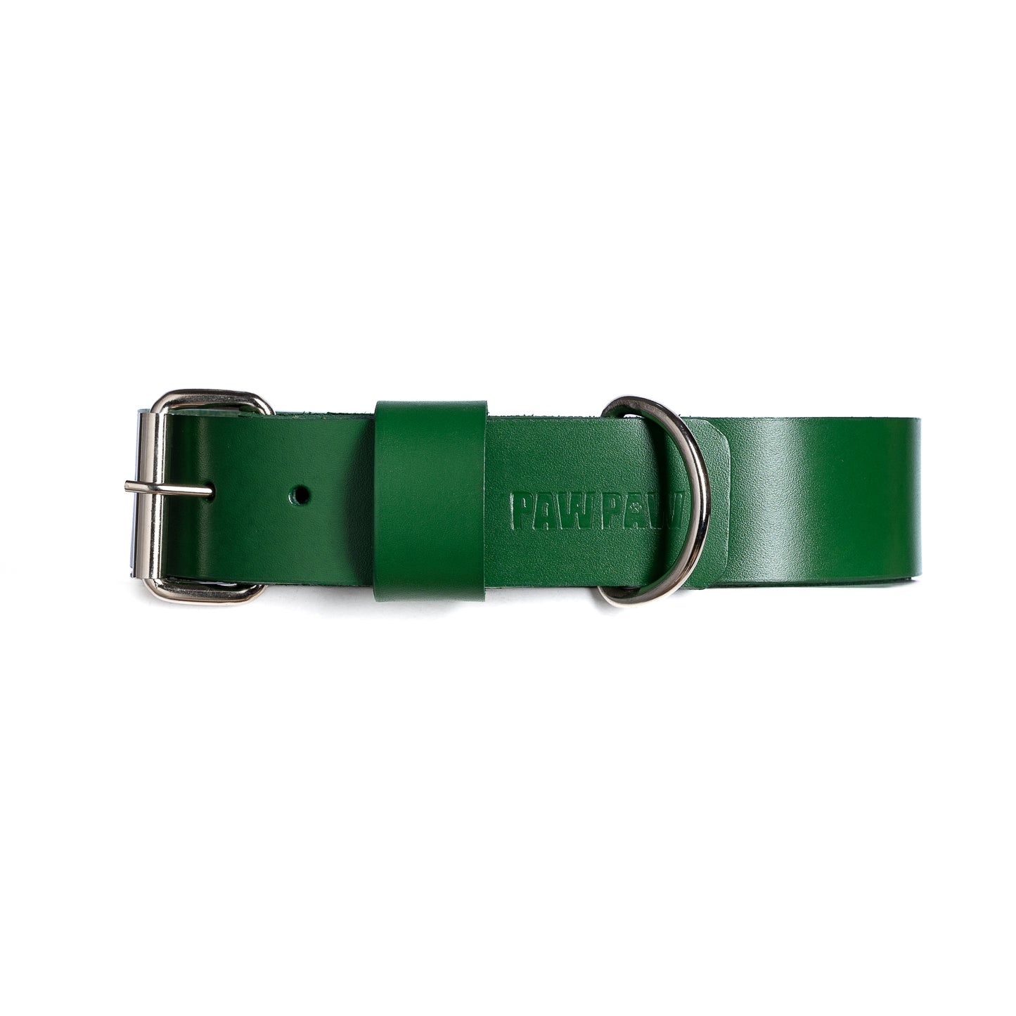 Green PAWPAW Dog Leather Collar