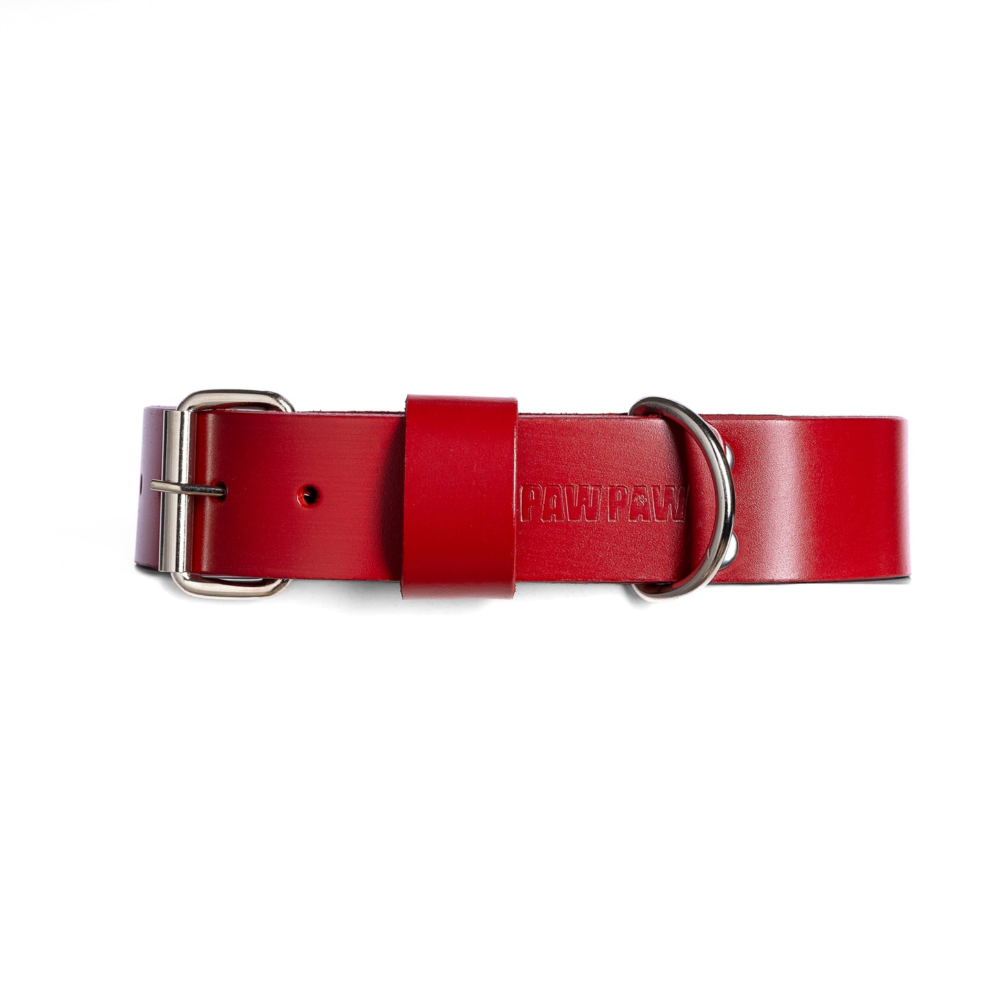 Red PAWPAW Dog Leather Collar