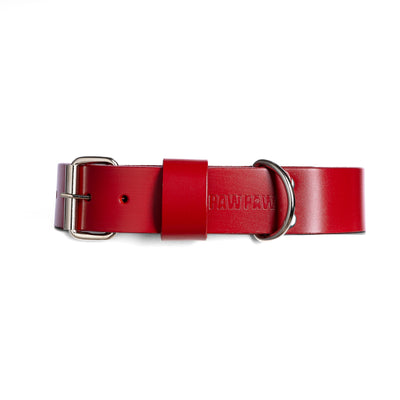 Red PAWPAW Dog Leather Collar