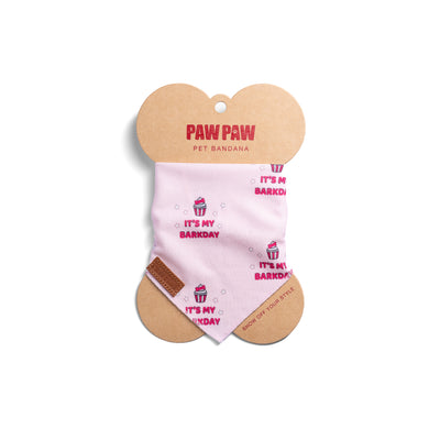 “It's My Barkday” Pink PAWPAW Dog Bandana