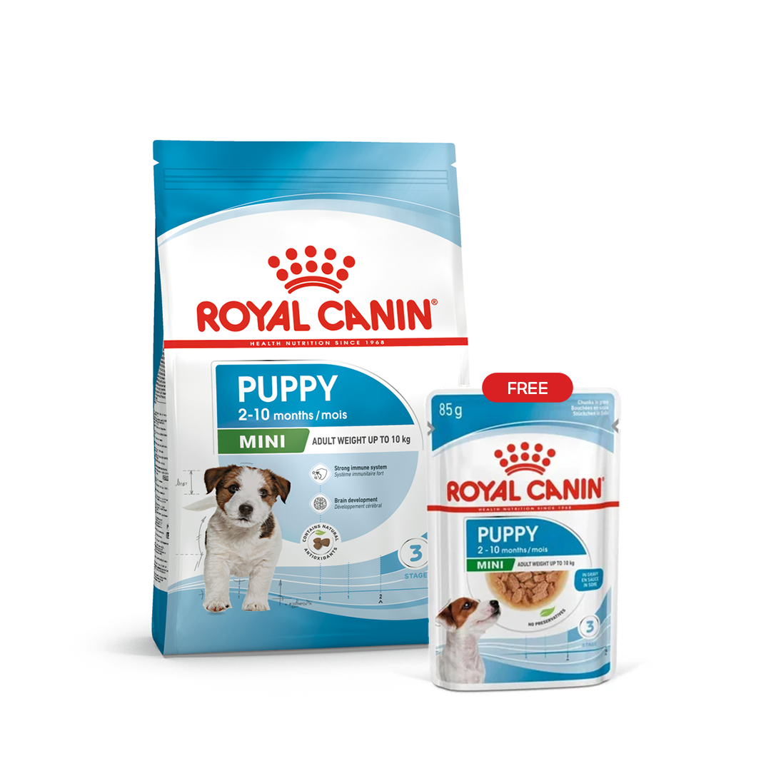 Mini Puppy Food Bundle (Dry 2kg + Wet 85g FREE)