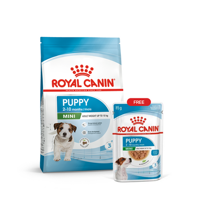 Mini Puppy Food Bundle (Dry 2kg + Wet 85g FREE)
