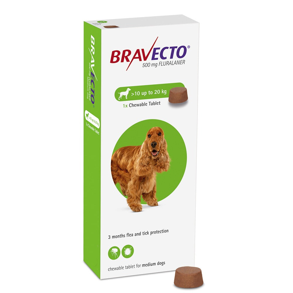 Brav ecto MSD 10 20Kg Adult Dog Flea Tick Treatment 1 Tablet Brav ecto msd 10 20kg adult dog flea tick treatment 1 tablet
