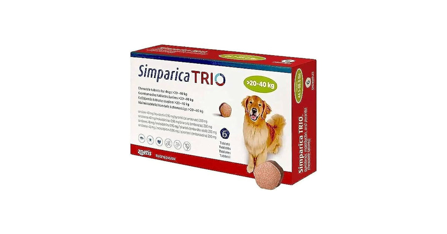 Simparica Trio Dog Tablets 20-40Kg - 1 Tablet